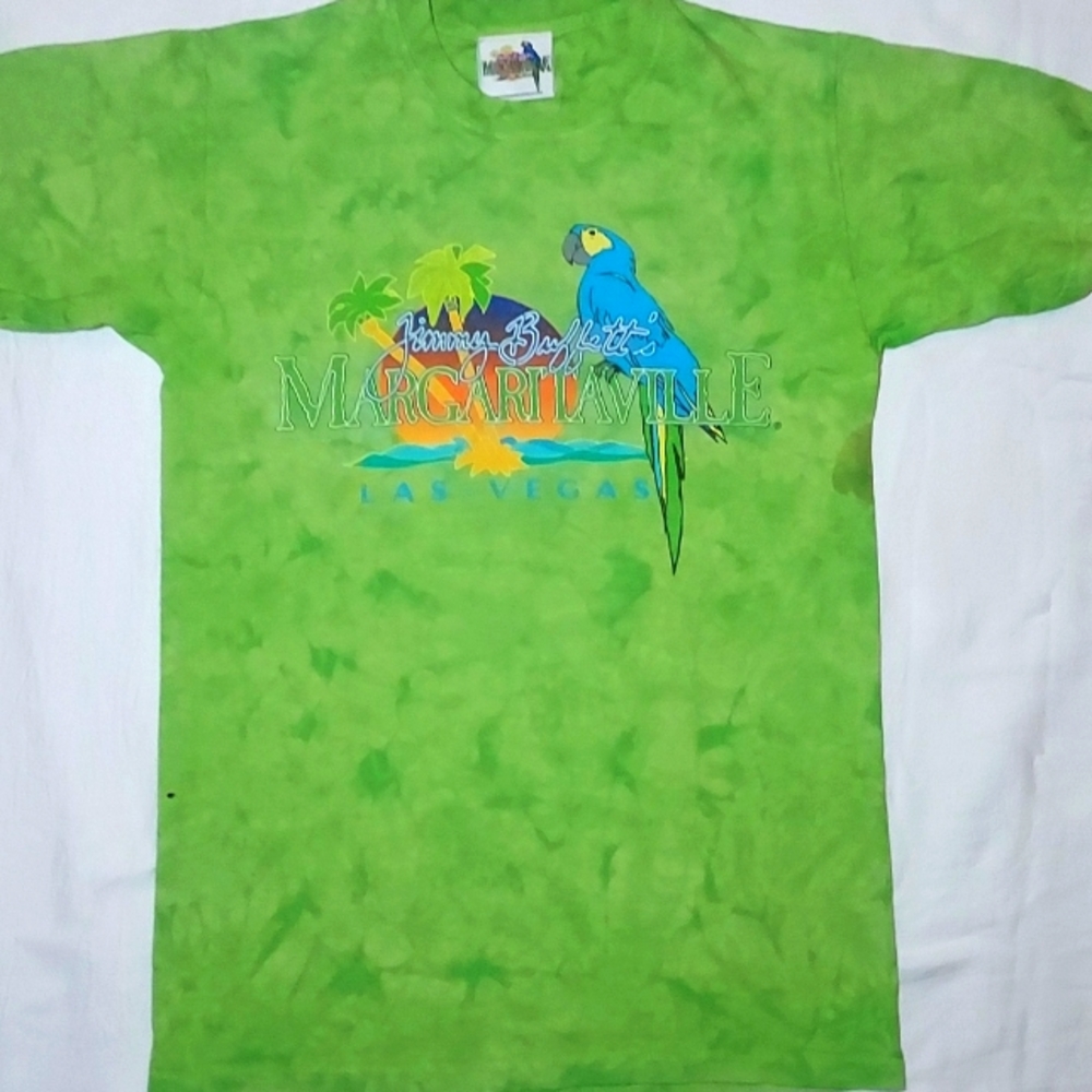 Jimmy Buffet Margaritaville Vintage T Shirt Men Small Green Tie Dye Graphic 90s